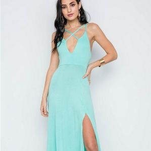 LuLu’s Seafoam Maxi Slit Dress